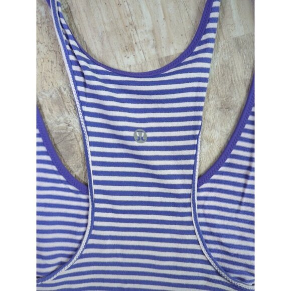 Lululemon Tank What The Sport Singlet Stripe Iris Flower Pretty Purple Size 6 - Picture 8 of 9